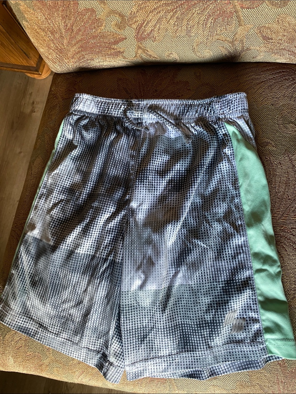 Place Gray Athletic Shorts with Mint Side Panels